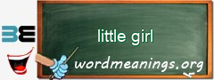 WordMeaning blackboard for little girl